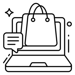 Unique design icon of shopping website
