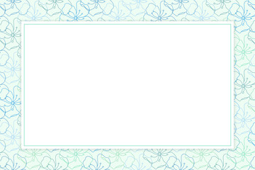 Pastel Green Floral Frame or Border Background