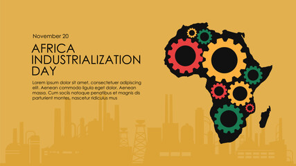 africa industrialization day banner template vector flat design