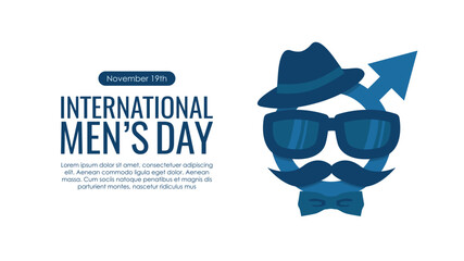 flat design international men's day banner template vector
