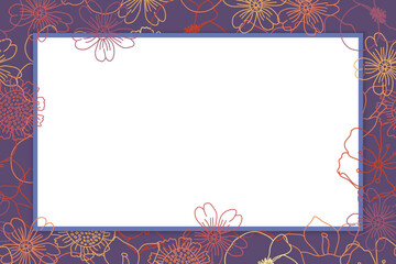 Colorful Floral Frame or Border Background