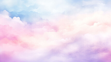Gradient watercolor background with abstract clouds in sky