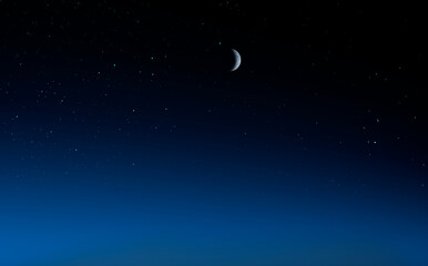 Sternenhimmel mit Mond als Hintergrund
