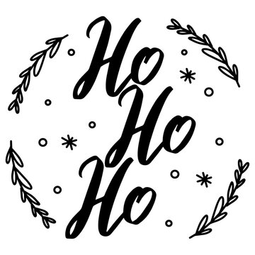 Ho Ho Ho Spruch Weihnachten Dekoration, Bl&auml;tter, Kugel