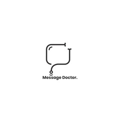 stethoscope and bubble chat logo, medical information logo