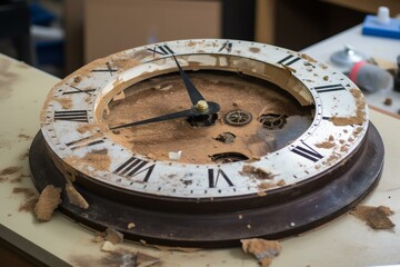Countdown for renovating clock, preparing for rebuilding project. Generative AI
