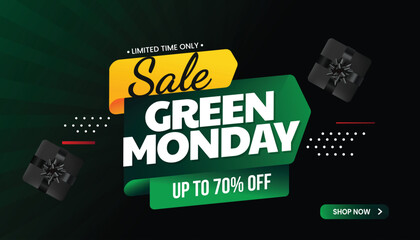Green Monday. Green Monday offer banner design.