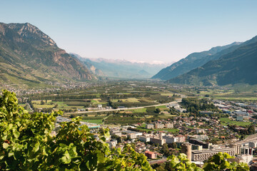 The city of Martigny in the canton of Valais, Switzerland.