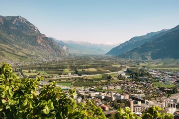 Fotobehang The city of Martigny in the canton of Valais, Switzerland. © K I Photography