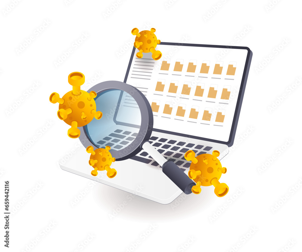 Aufkleber computer data virus attack