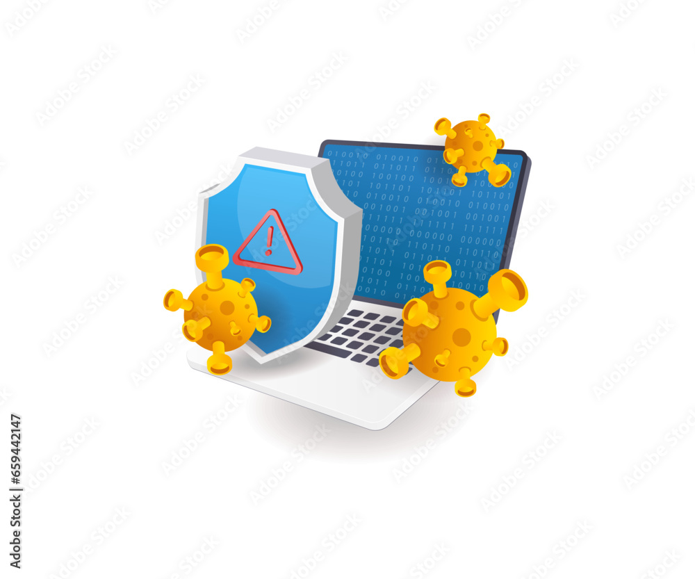 Aufkleber computer virus security attack