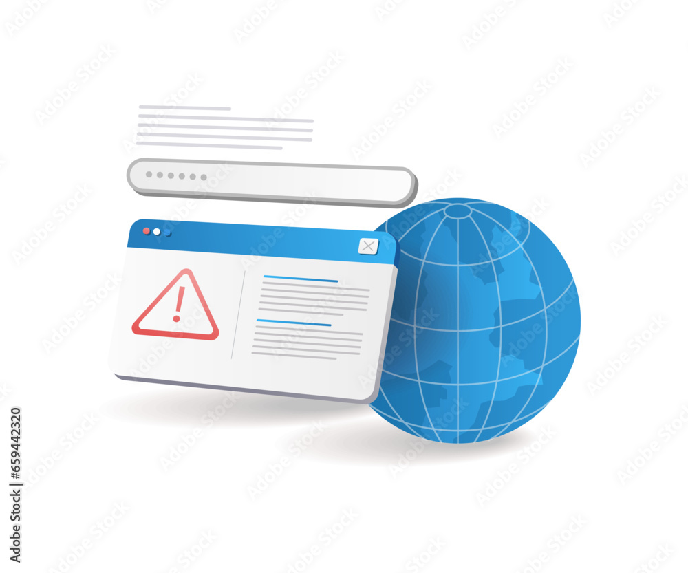 Poster internet security warning monitor window