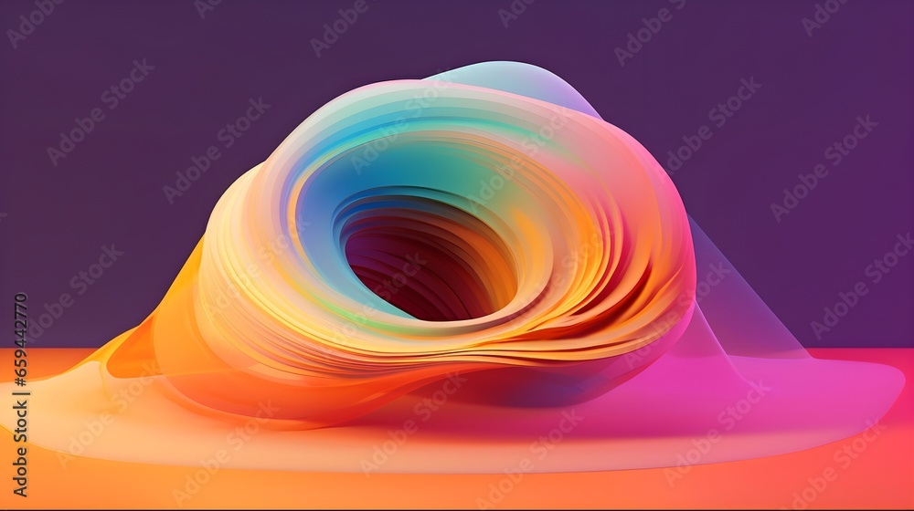 Wall mural abstract colorful gradient translucent wave background. modern glossy colorful translucent fluid mot
