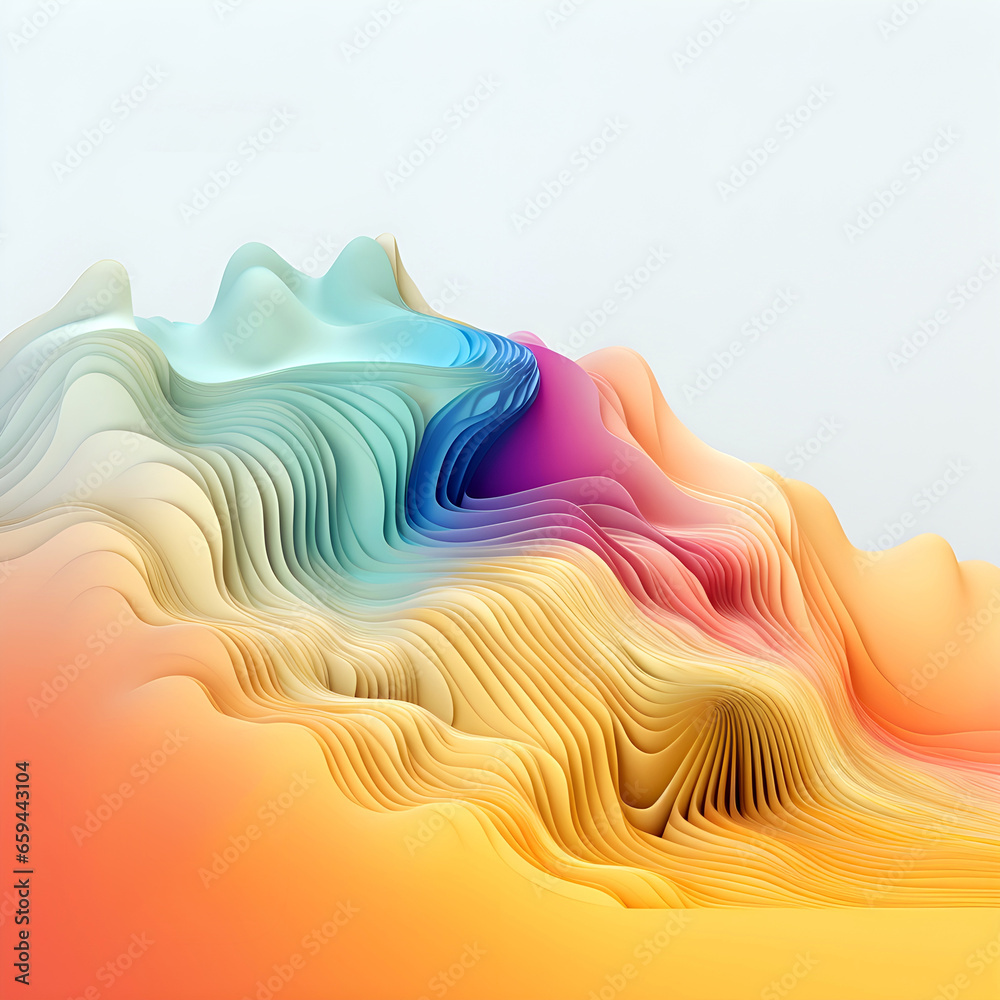 Canvas Prints abstract colorful gradient translucent wave background. modern glossy colorful translucent fluid mot
