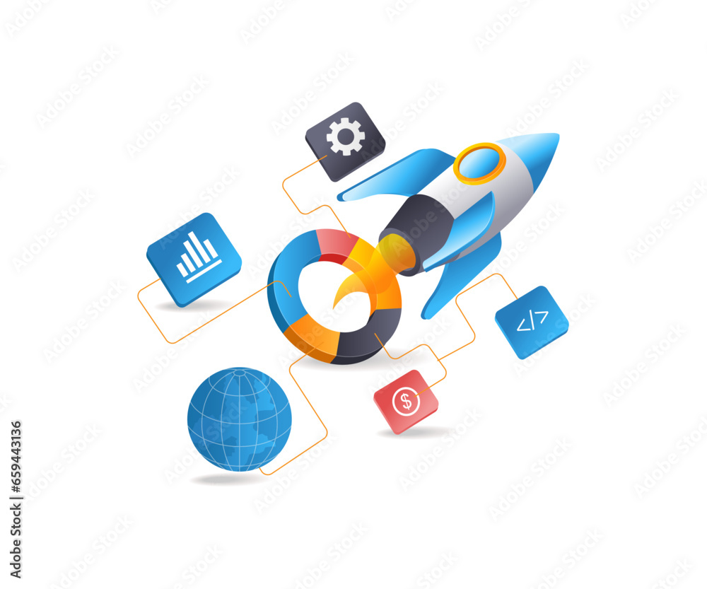 Poster Rocket launch analytics business developer