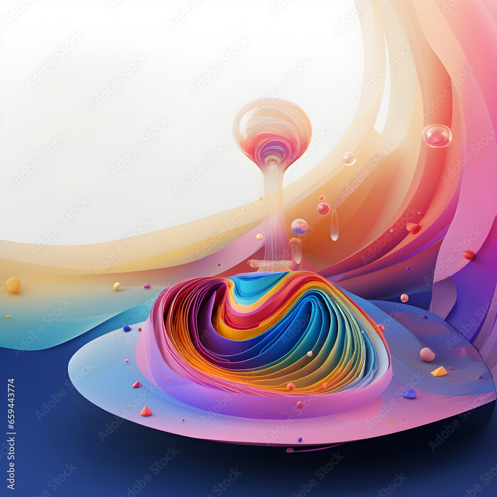 Poster abstract colorful gradient translucent wave background. modern glossy colorful translucent fluid mot