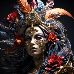 carnival mask on a black background
