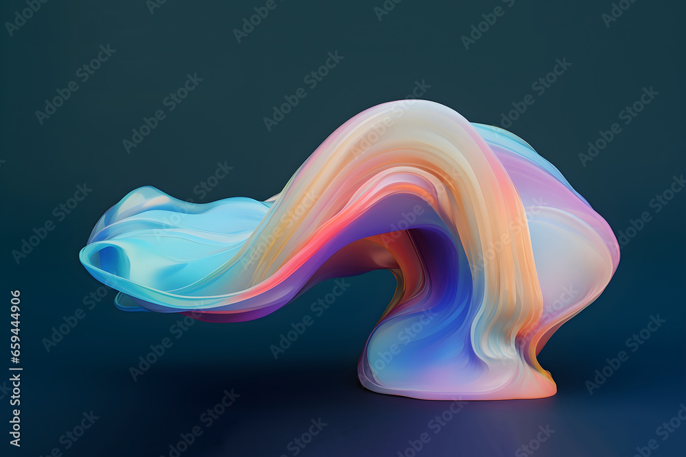 Poster abstract colorful gradient translucent wave background. modern glossy colorful translucent fluid mot