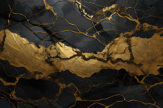 Marble Black Gold Tile Texture