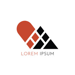 abstract geometric business logo concept desgin red black diamond shapes vector