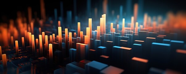 Abstract digital background. Can be used for technological processes, neural networks and AI, digital storages, sound and graphic forms, science, education, etc.