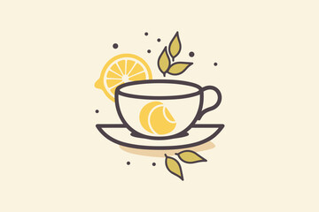 Orange tea. Cup with tea. vector art illustation