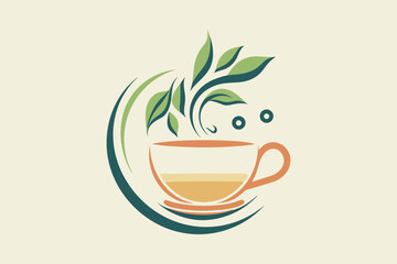 Orange tea. Cup with tea. vector art illustation