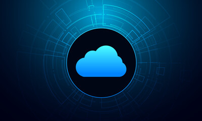 Modern cloud technology futuristic, online storage, work from home	
