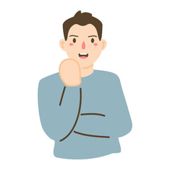 standing doing winner gesture clenching