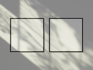 Frame mockup hanging on the wall with minimal window shadow