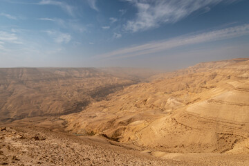 Scenic view of Mujib Canyon, Jordan