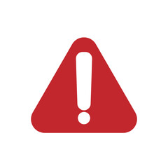 Isolated grapic element of cartoon style triangle triangle red white exclamation mark sign for caution, warning, danger, attention please, error, warning, hazard