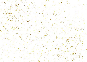 Gold color confetti falling down, PNG. Create birthday and party decoration concept. Falling yellow confetti isolated on transparent background