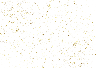 Gold color confetti falling down, PNG. Create birthday and party decoration concept. Falling yellow confetti isolated on transparent background