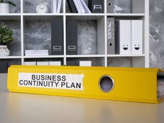 Business continuity plan on the office table. - obrazy, fototapety, plakaty