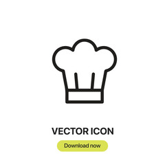 Chef Hat icon vector. Linear-style sign for mobile concept and web design. Chef Hat symbol illustration. Pixel vector graphics - Vector.	