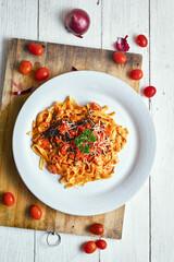 creamy sauce pasta with ebiko