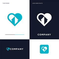 Love House Logo Vector Icon Illustration Design