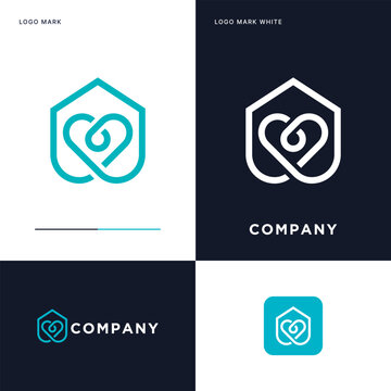 Love House Logo Vector Icon Illustration Design