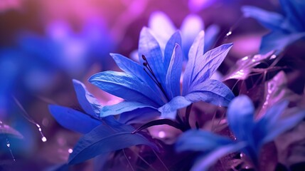 Beautiful blue flower in the garden. Floral background. Nature.