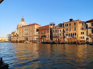 Naklejka premium Venice Italy canal side view