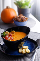 pumpkin soup with bacon