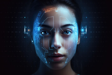  Visualisation of young face with biometric recognition
