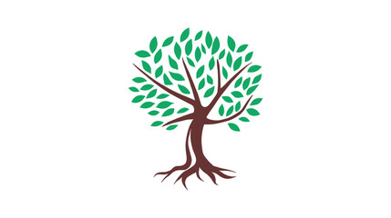 Tree green vector illustrations. roots mangrove tree vector design on a white background.