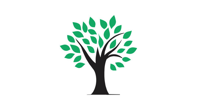 Tree green vector illustrations. roots mangrove tree vector design on a white background.