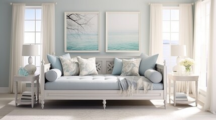 Transform your guest room into a tranquil retreat, featuring a daybed and calming hues.