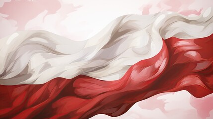 Illustration flag of Poland on a pastel surface - obrazy, fototapety, plakaty