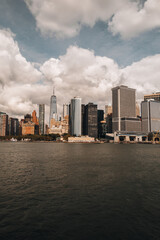 Scenic view of Downtown Manhattan and the bay. New York, USA
