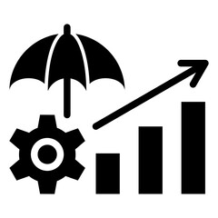 Risk Assessment  Icon. Part of Business Continuity Icon Pack in Glyph. A collection of essential icons representing disaster recovery, resilience, and continuity for businesses.