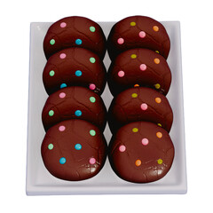 Cookies 3D isolated on a transparent background . Bakery . 3D Rendering